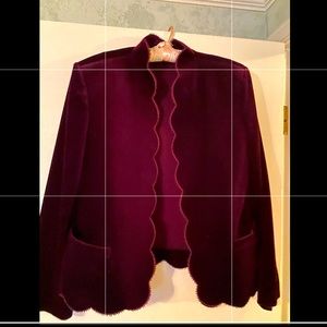 Velvet Scalloped Jacket. Size 14